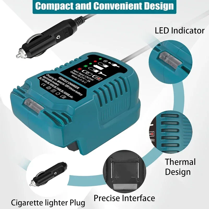 Compact Lithium Battery Charger for Makita Milwaukee Dewalt