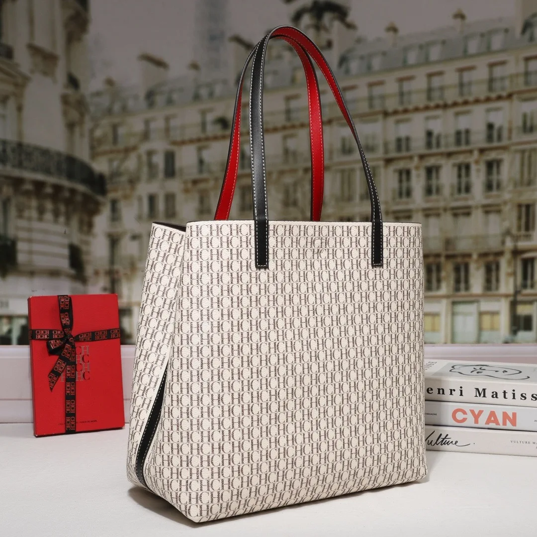 CILMI HARVILL CHHC Women's 2024 Large Bucket Bag Portable Single Shoulder Armpit Bag Large Capacity Leather Pattern Portable