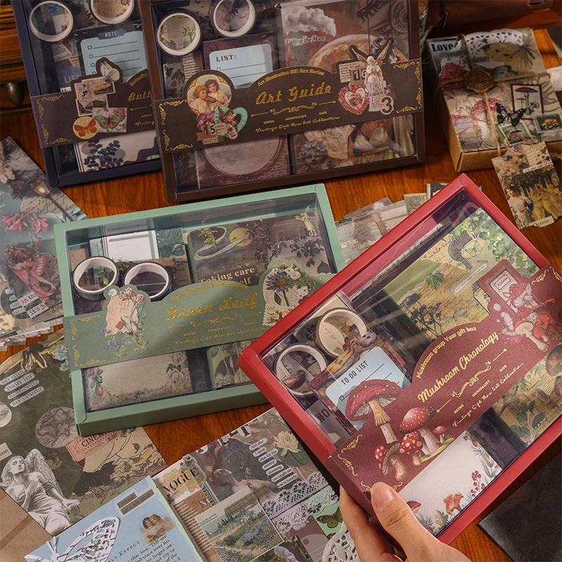 1 set of 125 vintage handbook gift boxes student reward small gifts children's gifts stationery scrapbook stationery set