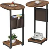 C Shaped End Table for Couch, Small Side Table for Couch, Small Couch Side Table for Small Spaces 1