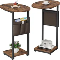 C Shaped End Table for Couch, Small Side Table for Couch, Small Couch Side Table for Small Spaces 1
