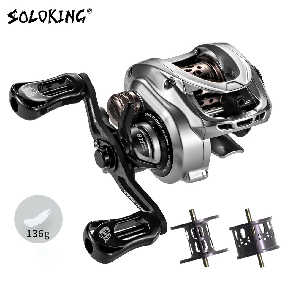 SOLOKING Acura 136g Ultra Light Baitcasting Reel  BFS Baitcasting Fishing Reel 7.1/8.1 Gear Ratio 11+1BB 4KG Power Baitcaster