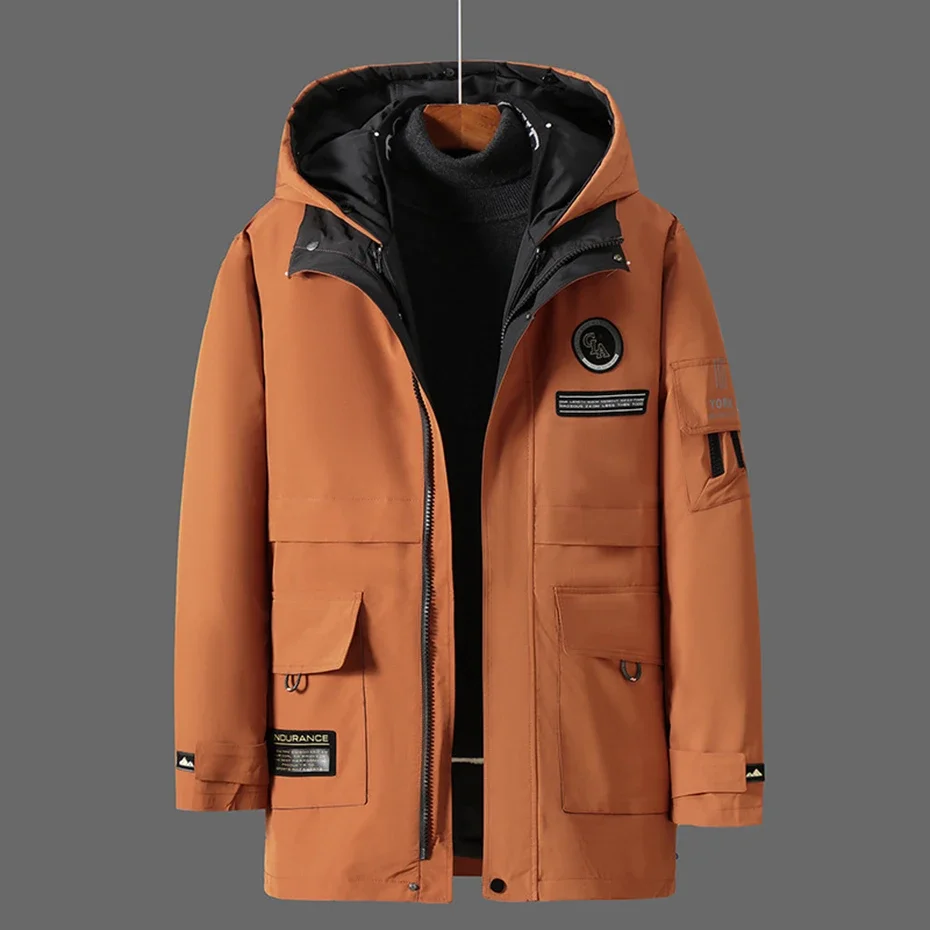 2024 Winter Jacket Men's Plus Size Parkas Fur Collar Coat 9XL 10XL Padded Down Jacket Thicken Warm Long Hooded Jackets Outerwear 4