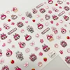 Japanese Cute Pink Labubu New-process Embossed Nail Decorative Sweet Evil Gothic Nail Accessories Sticker Accessories Nail Art 5
