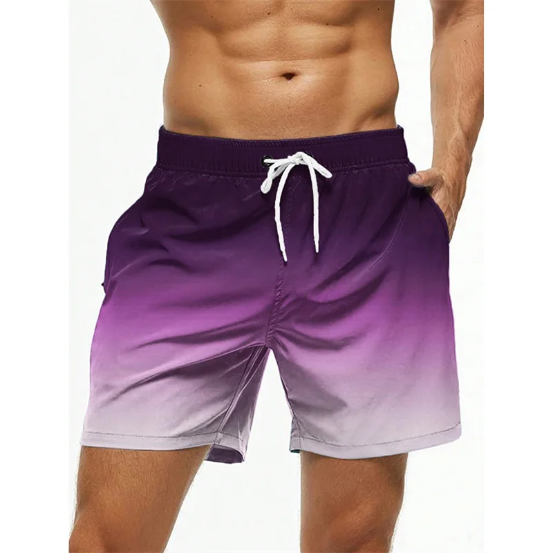 Farbverlauf 3D Sport Schnelltrocknende Atmungsaktive Herren Kinder Straßen-Freizeit-Trainings-Fitness-Urlaubs-Kinder-Strandshorts Hosen – Detail 10