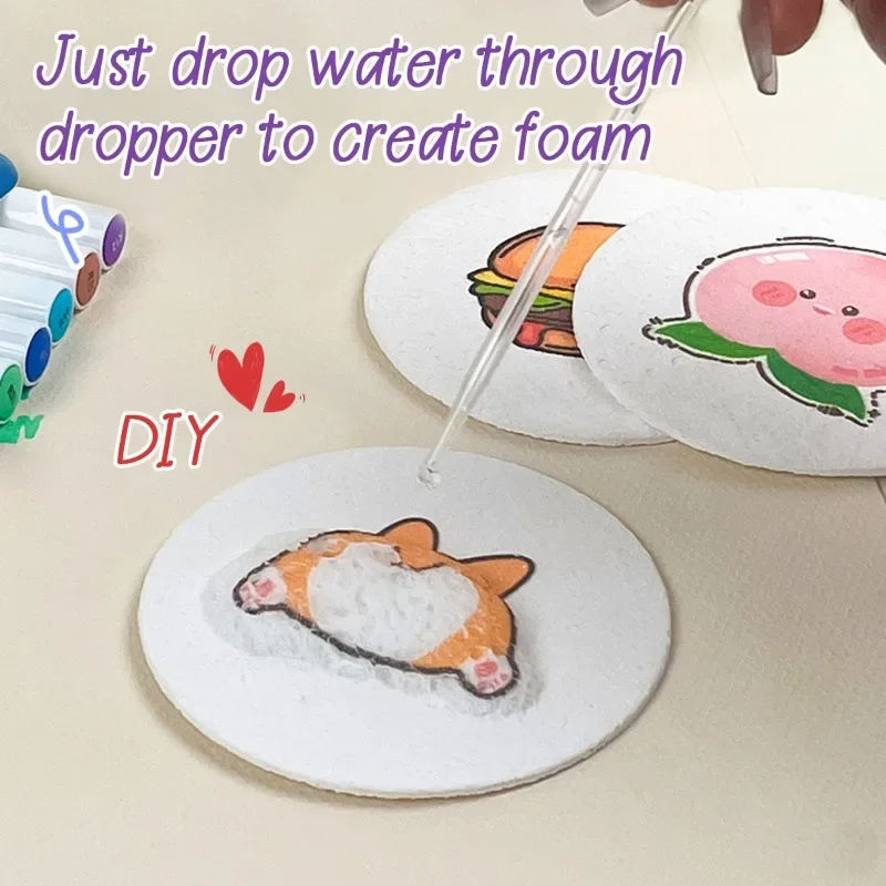 10Pcs Foam Texture Painting Paper DIY Creative 3D Art Drawing Sponge Paper Kid DIY Painting Educational Toy
