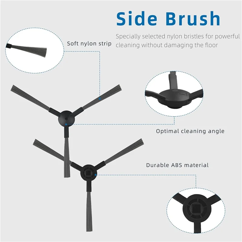 B59B-For MIDEA VCR04W Robot Vacuum Cleaner Replacement Parts Washable Side Brush Hepa Filter Mop Cloth Accessories