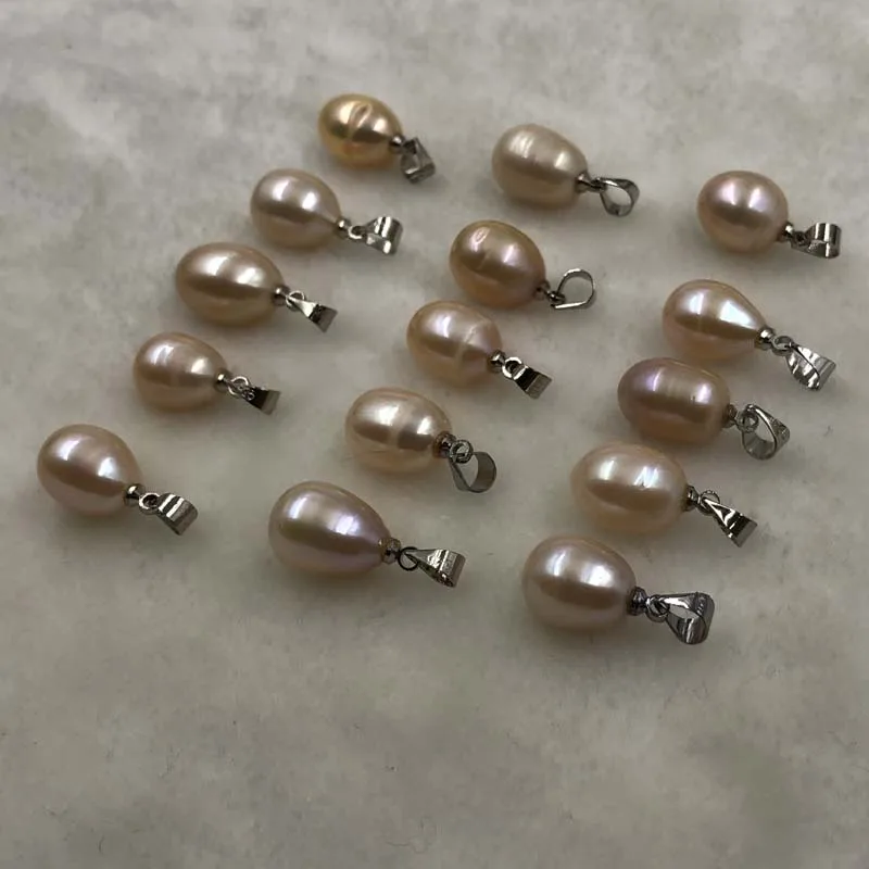 ELEISPL Wholesale 120 PCS Natural Pink Freshwater Pearl Pendants 9-10x12-13mm #498-24