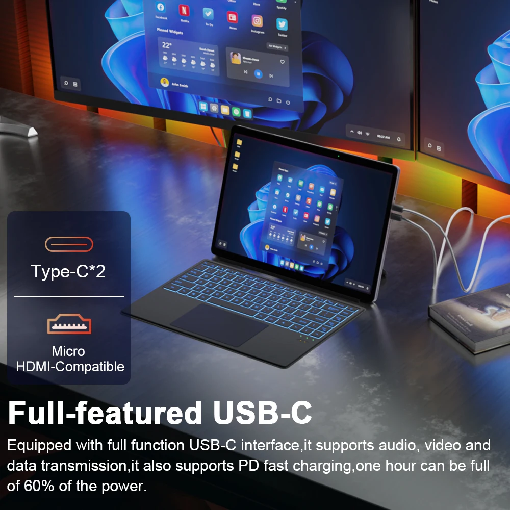 Ninkear T40 Laptop 2 Modes Computer 14 Inch 60Hz IPS Screen Tablet 1920*1200 FHD IPS 16GB LPDDR5 512TB SSD Windows 11 Laptop 5