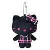 Kawaii Sanrio Hello Kitty Black Pink Leopard Pattern Plush Toys Keychain Cartoon Girl Heart Backpack Pendant Girls Birthday Gift 2