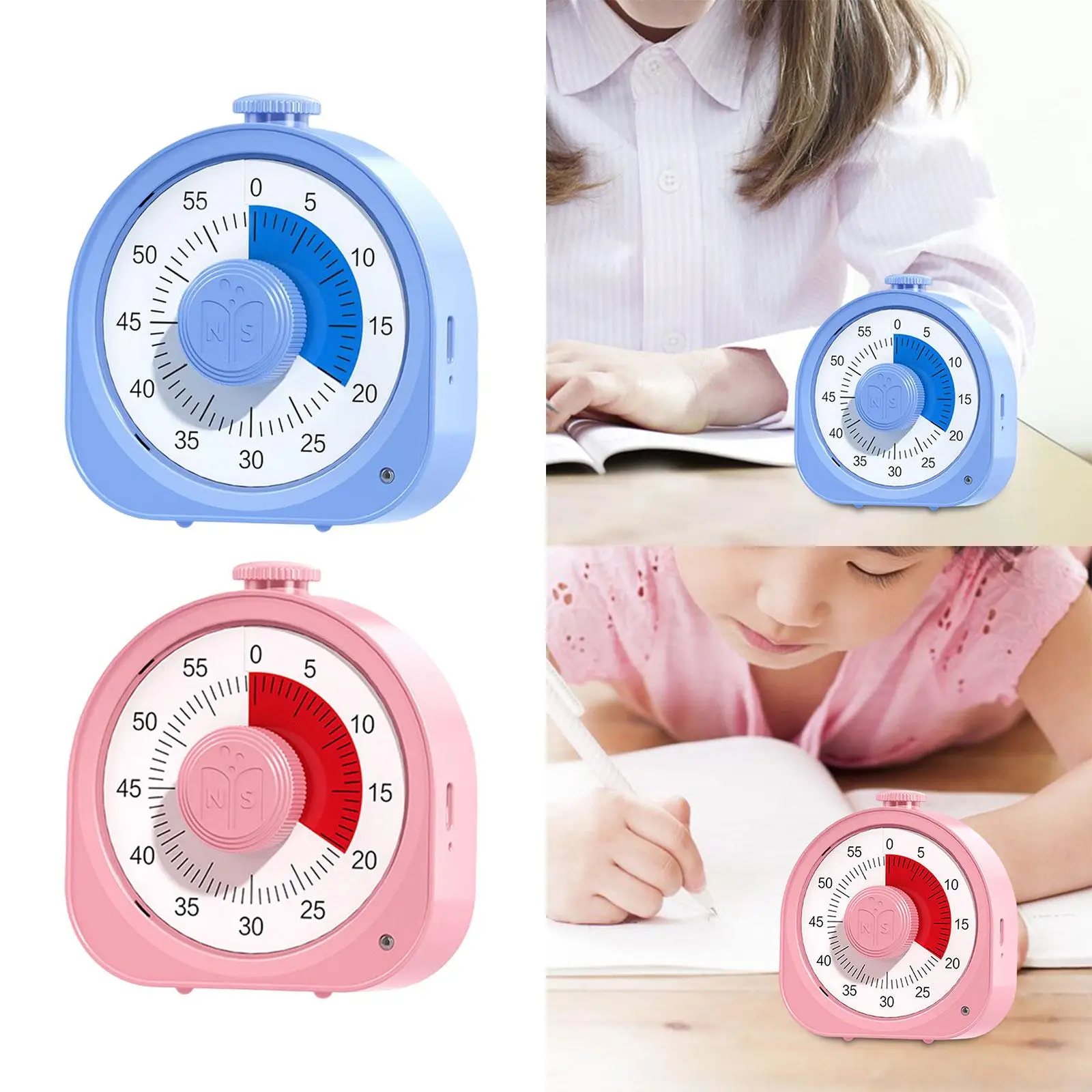 Visual Timer Analog Silent Countdown Clock for Kids Student