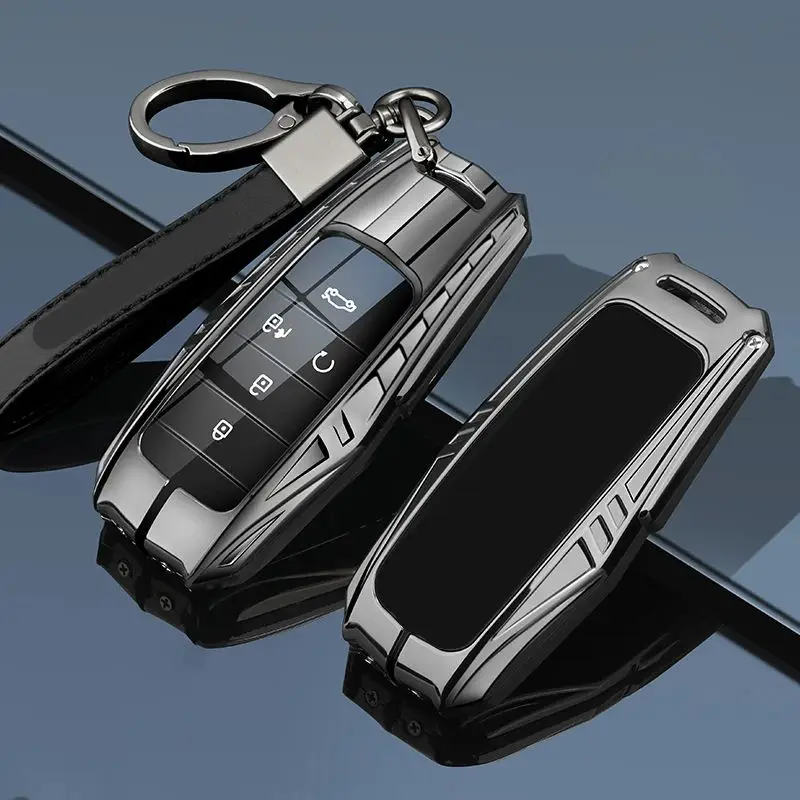 

Metal Car Remote Key Case Cover Shell Protector Chain Holder Fob For GAC Trumpchi Aion S Plus Max AION Y V LX 2024 Accessories