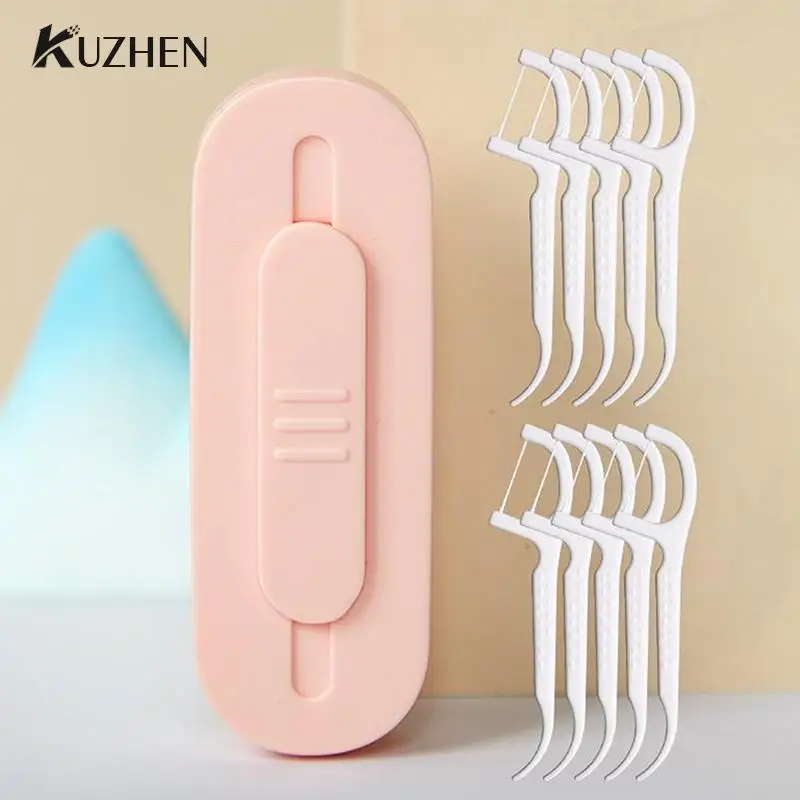

Plastic Floss Storage Box Reusable Floss Toothpicks Container Flosser Holder Tool Convenient Practical For Traveling Camping
