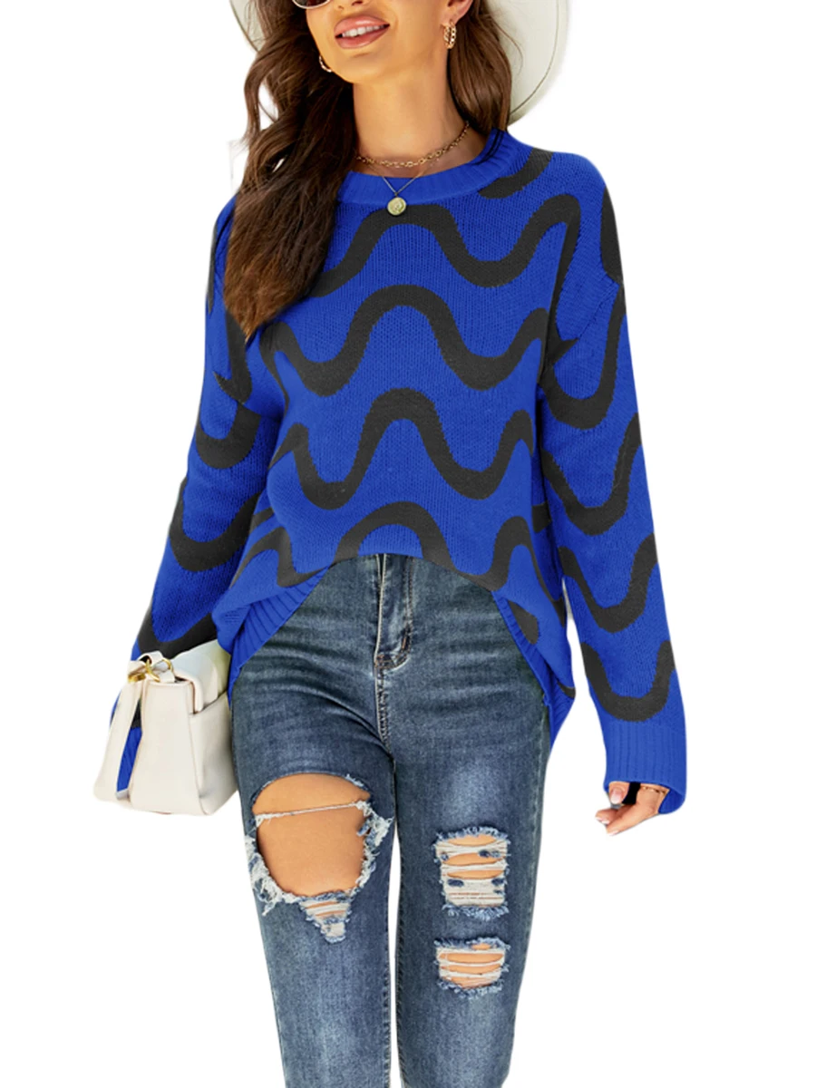 

Womens Oversized Sweaters Batwing Long Sleeve Crewneck Heart Print Sweater 2023 Fall Casual Ribbed Knit Pullover Jumper Tops