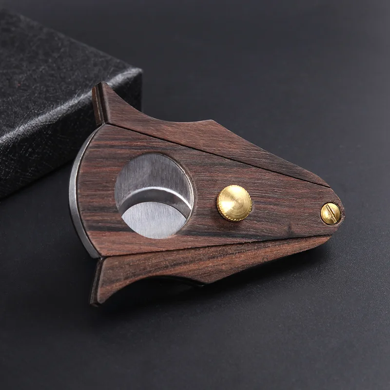 

Sandalwood cigar cutter scissors stainless steel double-edged personalized cigar cutter Cuban cigar accessories