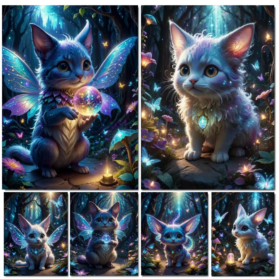 5D Diamond Painting New Arrival Magic Elf Cat Cross Stitch Kits