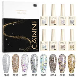 Holographic Glitter Gel Nail Polish - Sparkling Cat Eye Effect with Diamond Shine (Lk 8pcs kit)