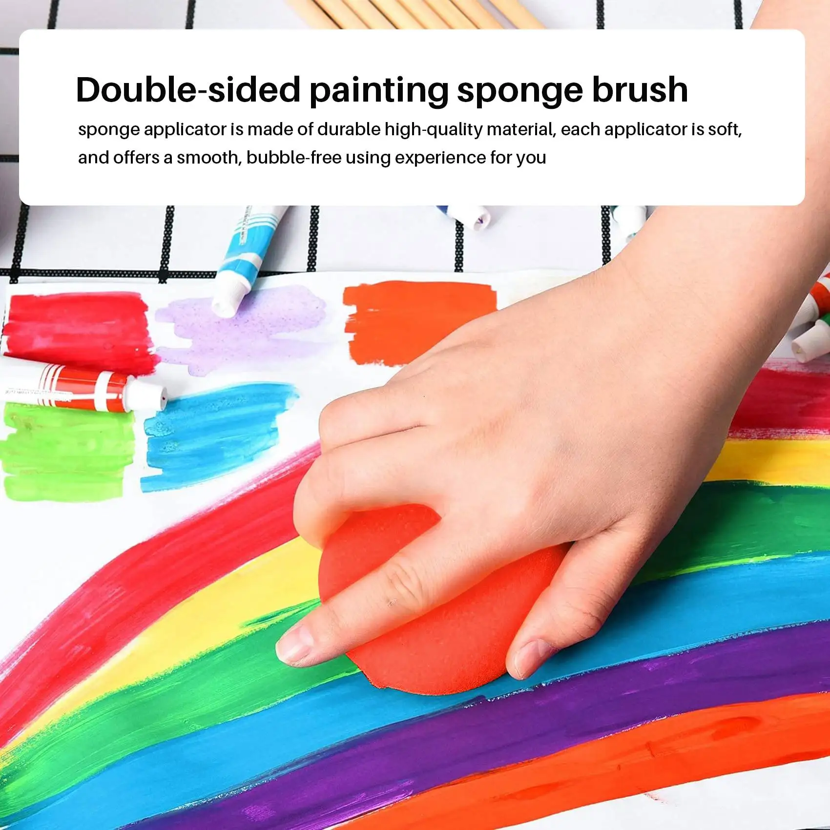 8팩 페인트 스펀지 어플리케이터 디테일 스펀지 페인트 라운드 왁스 어플리케이터 타이어 광택 어플리케이터 (레드)-AEF7