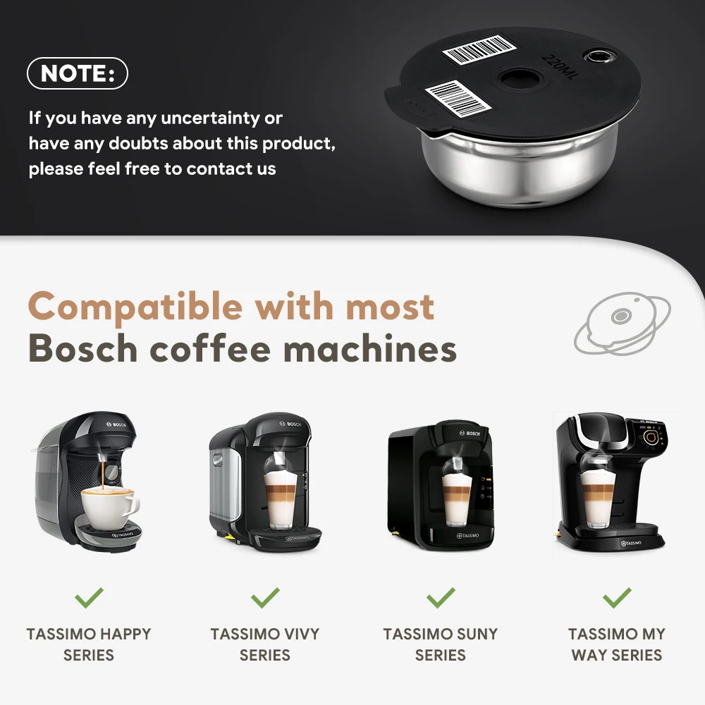 Generic Capsule café rechargeable réutilisable compatible Tassimo Bosh  180ml avec couvercle orange à prix pas cher
