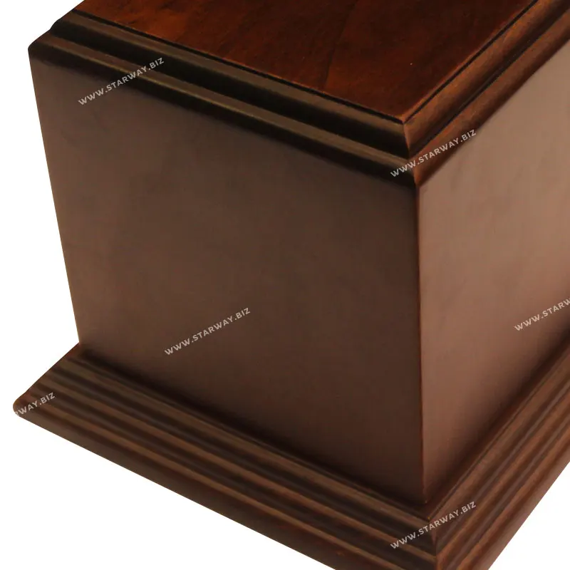 U1010 Made in China High Quality Companion Adult Urns for Funeral Supplies Ashes Best Price Simple Wooden Pet Urn Made of Poplar