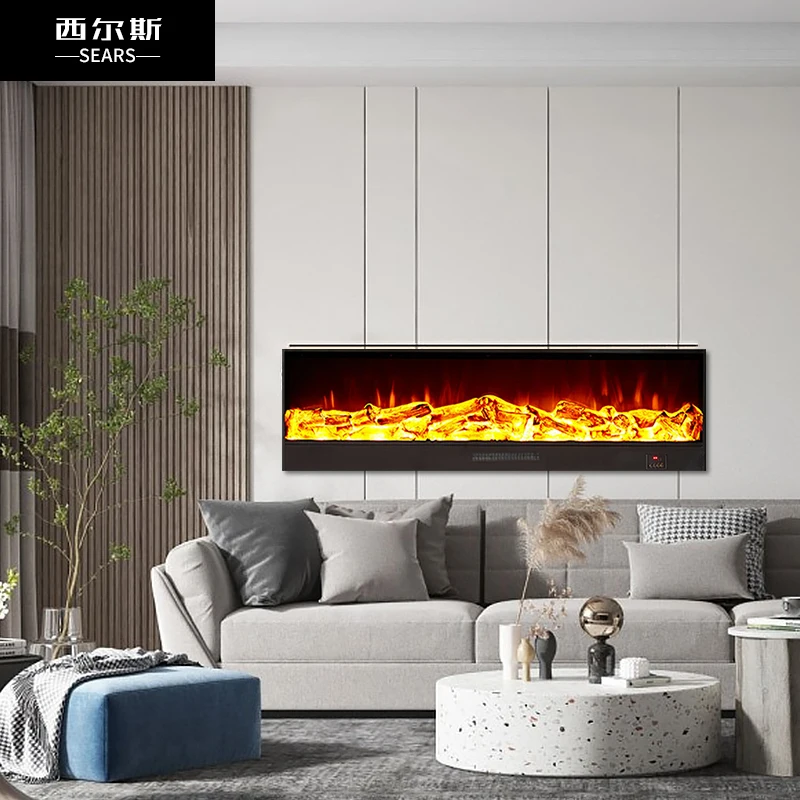 Heating fireplace core electronic simulation flame LED electric fireplace  decoration embedded heater household luxury