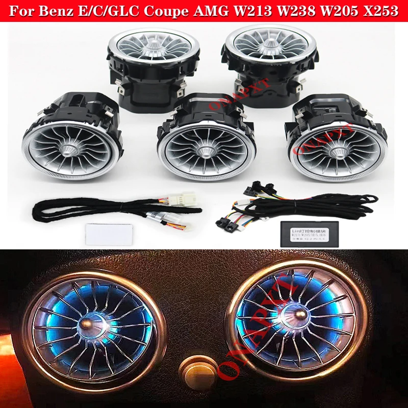 

Ambient Light Turbine Turbo Nozzle Atmosphere Lamp For Benz E/C/GLC Coupe AMG W213 W238 W205 X253 New Style Led Air Vent