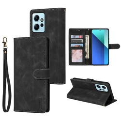 Premium Wallet Flip Case with Card Slot & Kickstand - Magnetic PU Leather Cover for Note 14 Pro Plus 5G (Black)