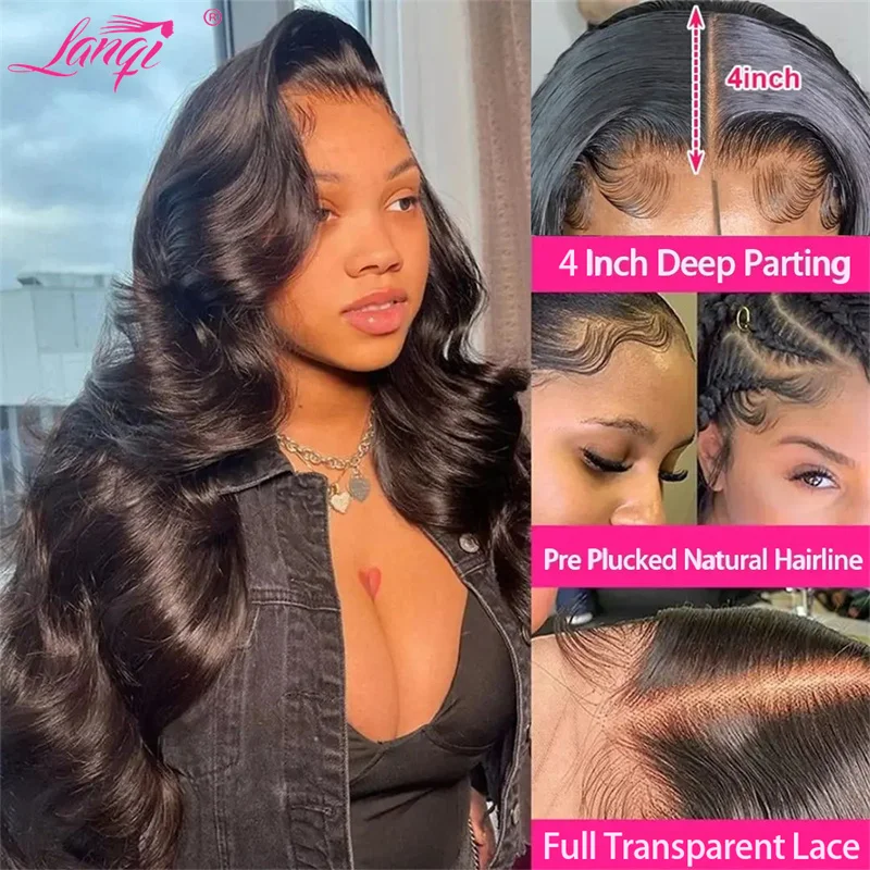 13x4 Body Wave Lace Front Human Hair Wig PrePlucked Brazilian Human Hair Lace Frontal Wigs For Women 4x4 Closure Wig