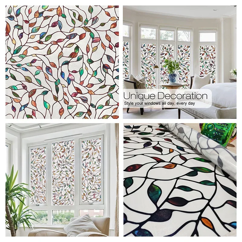 Window Privacy Film Adhesive Film Static Clings 3D Decorative Flower Window Stained Vinyl Glass Christmas Sticker window privacy film window film window sticker