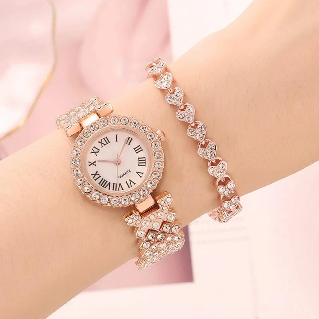 Montre de luxe avec bracelet en acier diamant pour femme, ensemble de montres, produits les plus connus, marque Reloj Mujer, 2023