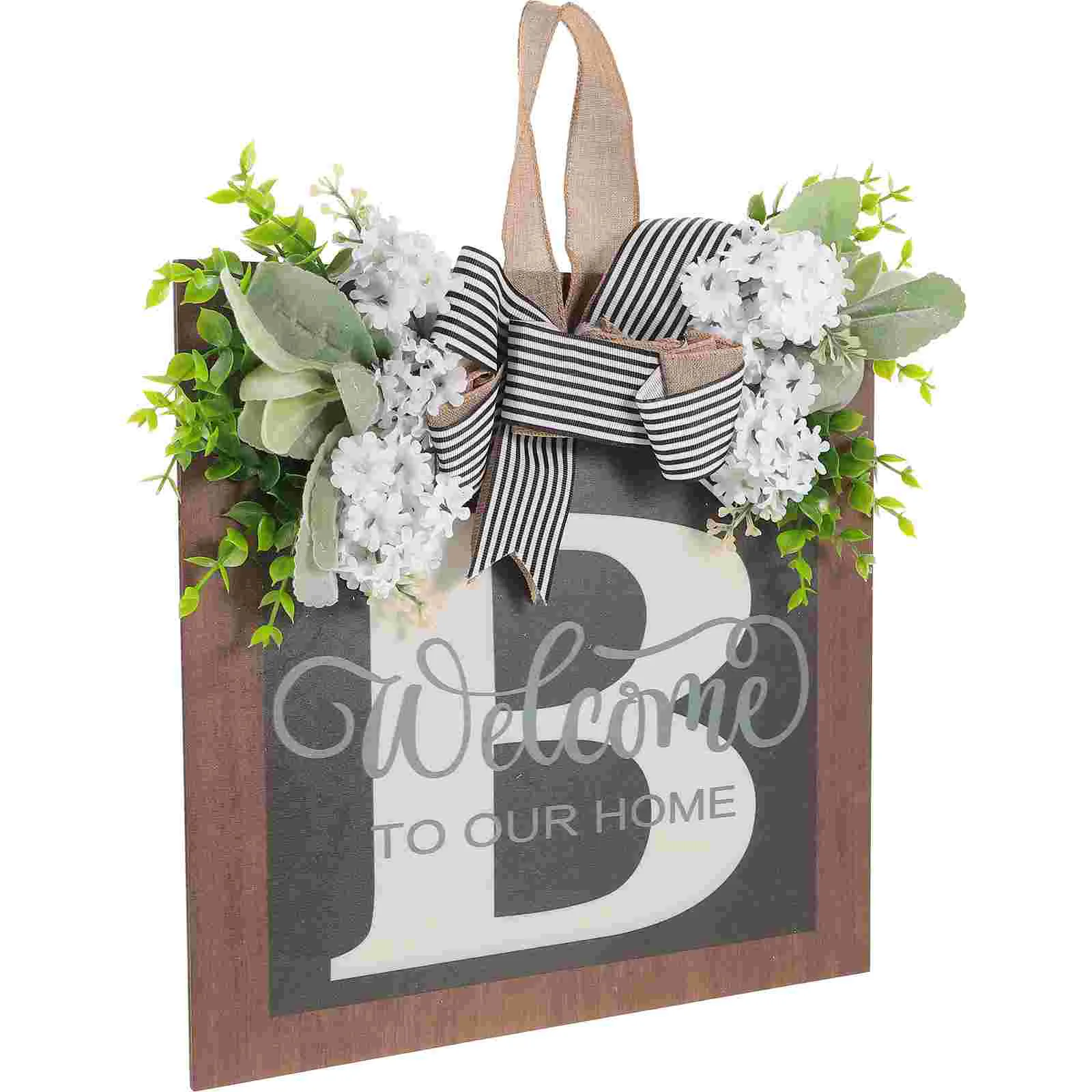 

Emblems Door Hanging Decoration Welcome Wooden Sign for Front Porch Props Letter Word Block