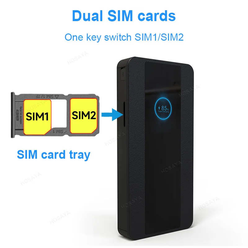 Roteador Wifi Portátil com Dual Sim Cards Display Lcd Colorido Lte Modem Bolso Hotspot 10 Usuários Wi-fi 8000mah Bateria 4g Cartão Sim - Imagem 3