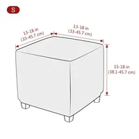 1PC Jacquard Stretch Ottoman Stool Cover Elastic Square Footstool Covers All-inclusive Durable Footrest Slipcovers Living Room 2