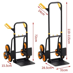 Stair Climber Hand Truck and Dolly, 200KG Capacity Heavy-Duty Trolley Cart with Telescoping Handle and Rubber Wheels