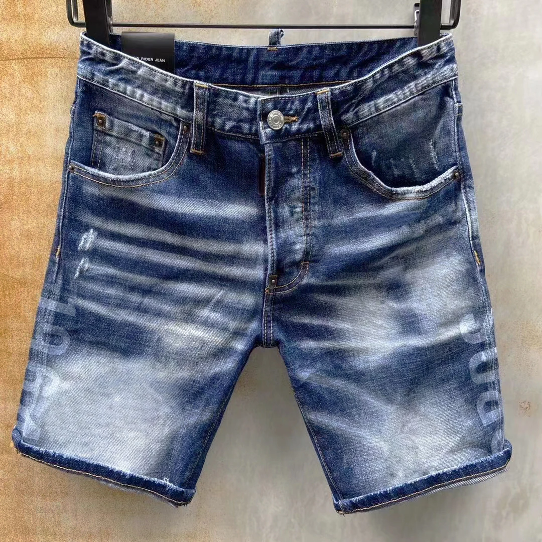 100 chareiharper DSQ Men's jeans Luxury brand Blue Jeans High quality street slim denim shorts Men's stretch skinny jeans 5