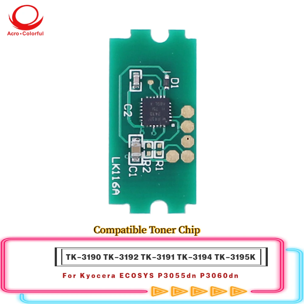 

TK-3194 Compatible TK-3190 Toner Cartridge Chip for Kyocera ECOSYS P3055dn P3060dn laser printer TK-3191 TK-3192 TK-3195K