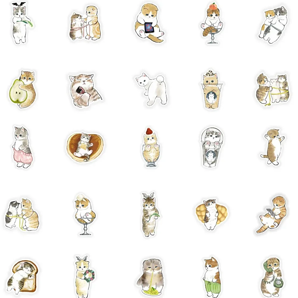 10/30/50PCS Super Cute Kitten Cartoon Sticker For Luggage Laptop IPad Cup Skateboard Journal Gift Waterproof Sticker Wholesale 3