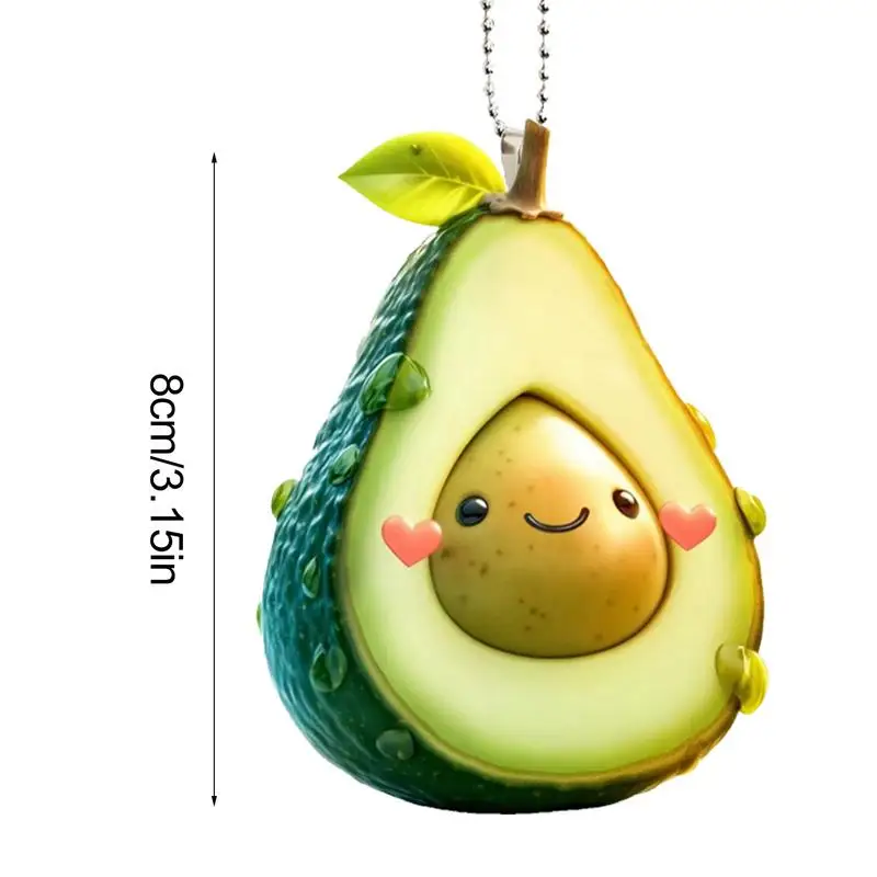 Acrylic Avocado Charm Avocado Bracelet Earring Keychain Craft Charm 2D Key Decoration Pendant Backpack Key Chain Accessories For