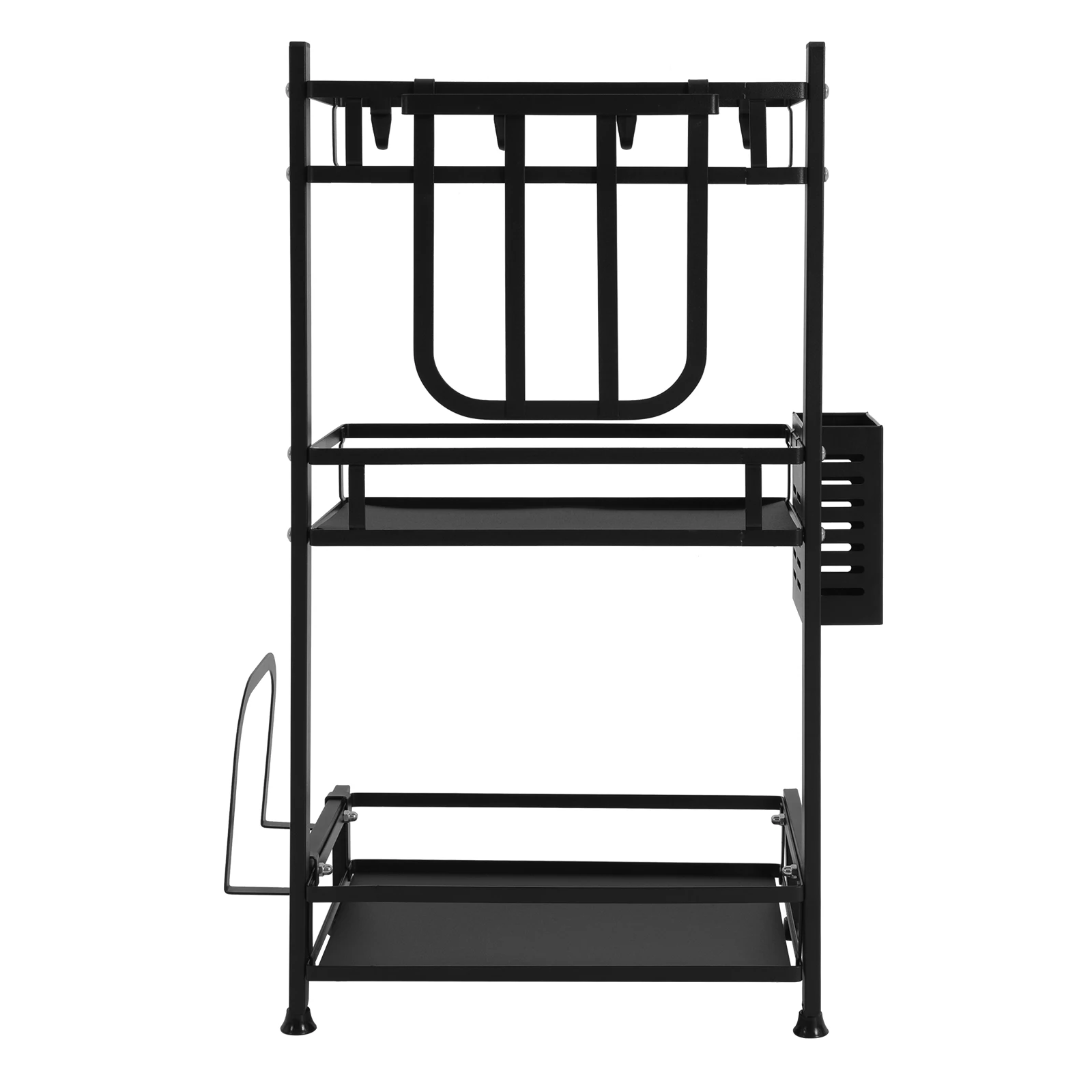 3-stufige Lagerung Küche Organizer Gewürz Gewürz Rack Geschirr Trocknen Rack Halter Rack Arbeitsplatte Stehende Metall Lagerung Regal – Detail 5
