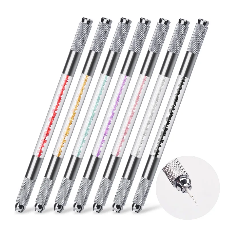 

Manual Permanent Makeup Eyebrow Tools Double End Crystal Acrylic Tattoo Pen Microblading Double Usage For Flat or Round Needles