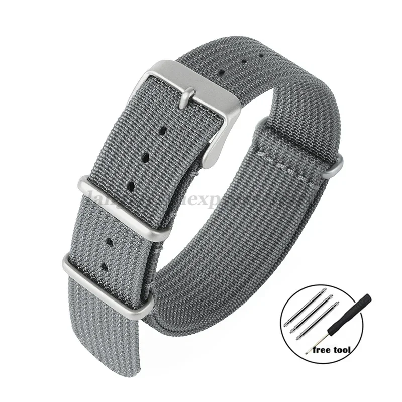 Enhanced Nylon Braid Ribbed Sport Strap with Matte Buckles