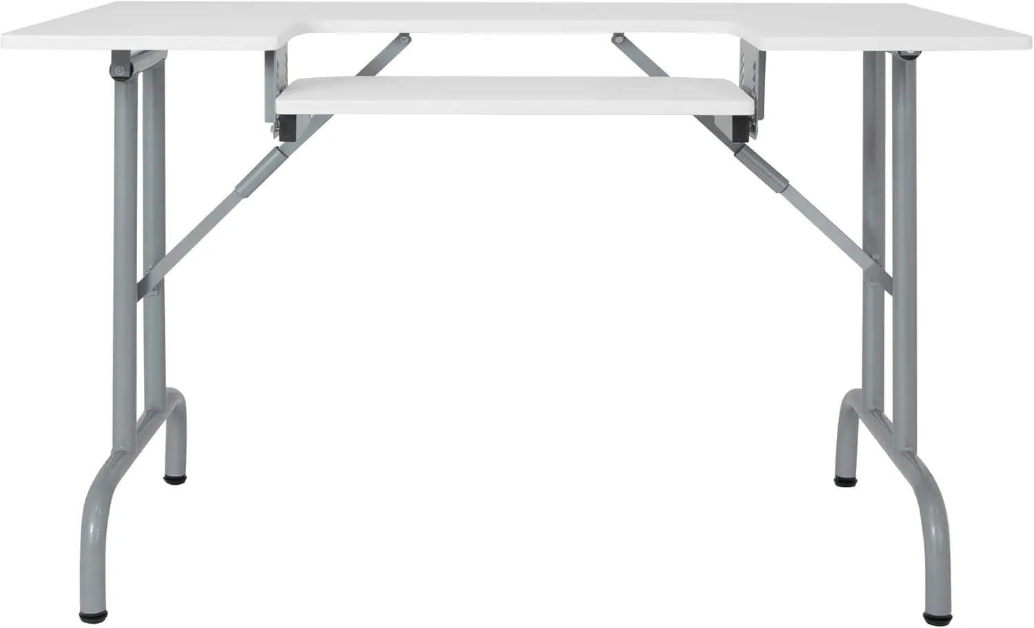 Sew Ready Folding Multipurpose Sewing Table - 47.5"" W X 28"" D Foldable White Hobby And Sewing Machine Table With Adjustable 4