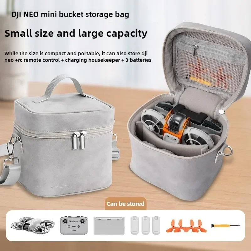 DJI NEO 드론용 새로운 휴대용 버킷 보관 가방 숄더 박스 (DJI RC N3 리모컨 및 배터리 프로펠러 액세서리 포함)