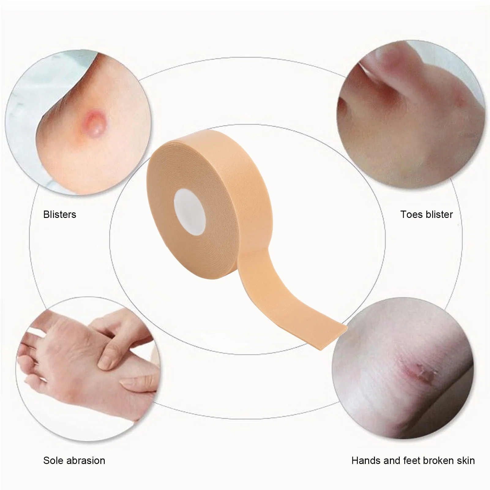 2.5cm x 4.5m Foot Heel Sticker Waterproof Breathable Blister Prevention Heel Foam Tape Bandage heel pad