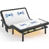 Adjustable Bed Frame Base, Ergonomic Bed with Curved Lumbar Protect Waist&Back-Zero Gravity Massage Bed-Remote with Memory-4 USB 1