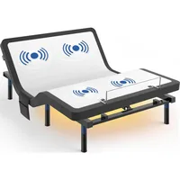 Adjustable Bed Frame Base, Ergonomic Bed with Curved Lumbar Protect Waist&Back-Zero Gravity Massage Bed-Remote with Memory-4 USB 1