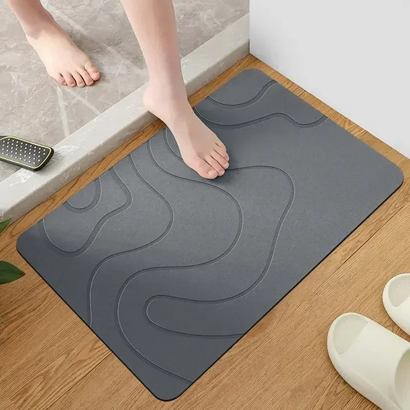 Hot Diatomite Bath Mat Non-slip Bathroom Rug Water Absorption Quick Drying Bathtub Floor Mats Shower Room Entrance Doormat