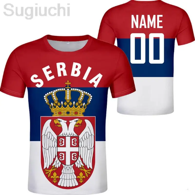 Personalizzato Qualsiasi Nome Numero Serbia 3D T-Shirt Srbija Srb Nation Flag Magliette Da Calcio Vestiti Per Uomo Donna Regali