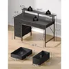 Computer Desk with Power Outlets & LED Light, 39 inch Home Office 5 Drawers, Writing Monitor Stand,Work for Office, Black 3