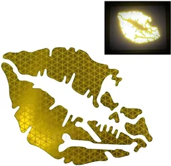 Reflective Skull & Crossbones Lips Waterproof Decal for Vehicles and Accessories (D Lip skull Yellow)